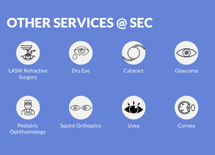 Other Services at Shroff Eye Centre — LASIK Refractive Surgery, Dry Eye, Cataract, Glaucoma, Pediatric Ophthalmology, Squint Orthoptics, Uvea and Cornea